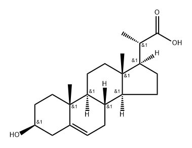 Pregn-5-ene-20-carboxylic acid, 3-hydroxy-, (3β,20S)- Structure