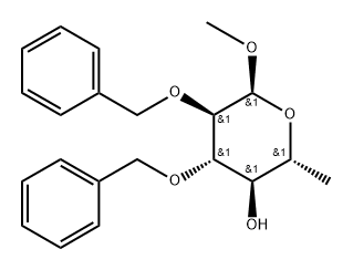 Methyl 6-deoxy-2,3-bis-O-(phenylmethyl)-alpha-D-glucopyranoside 구조식 이미지