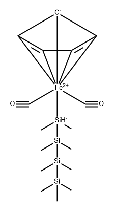 Iron, dicarbonyl(eta5-2,4-cyclopentadien-1-yl)(nonamethyltetrasilanyl) - Structure