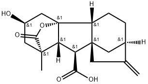 3β,4aα-Dihydroxy-1β-methyl-8-methylenegibbane-1α,10β-dicarboxylic acid 1,4a-lactone Structure