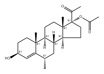 3β,17-Dihydroxy-6α-methylpregn-4-en-20-one 17-acetate 구조식 이미지