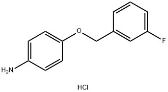 Benzenamine, 4-[(3-fluorophenyl)methoxy]-, hydrochloride (1:1) 구조식 이미지