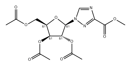 1H-1,2,4-Triazole-3-carboxylic acid, 1-(2,3,5-tri-O-acetyl-β-D-xylofuranosyl)-, methyl ester Structure