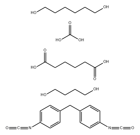 헥산디온산,1,4-부탄디올,탄산,1,6-헥산디올및1,1-메틸렌비스4-이소시아네이토벤젠함유중합체 구조식 이미지