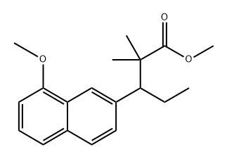 β-Ethyl-8-methoxy-α,α-dimethyl-2-naphthalenepropionic acid methyl ester Structure