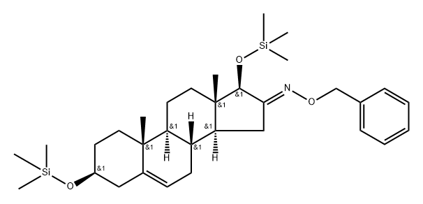 3β,17β-Bis(trimethylsiloxy)androst-5-en-16-one O-benzyl oxime Structure