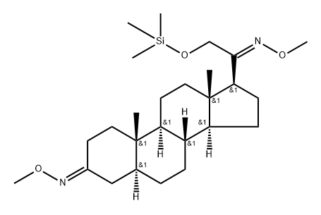 21-(Trimethylsiloxy)-5α-pregnane-3,20-dione bis(O-methyl oxime) Structure