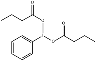 Iodine, bis(butanoato-κO)phenyl- Structure