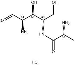 L-Arabinose, 2-amino-4-[[(2R)-2-amino-1-oxopropyl]amino]-2,4-dideoxy-, dihydrochloride (9CI) Structure