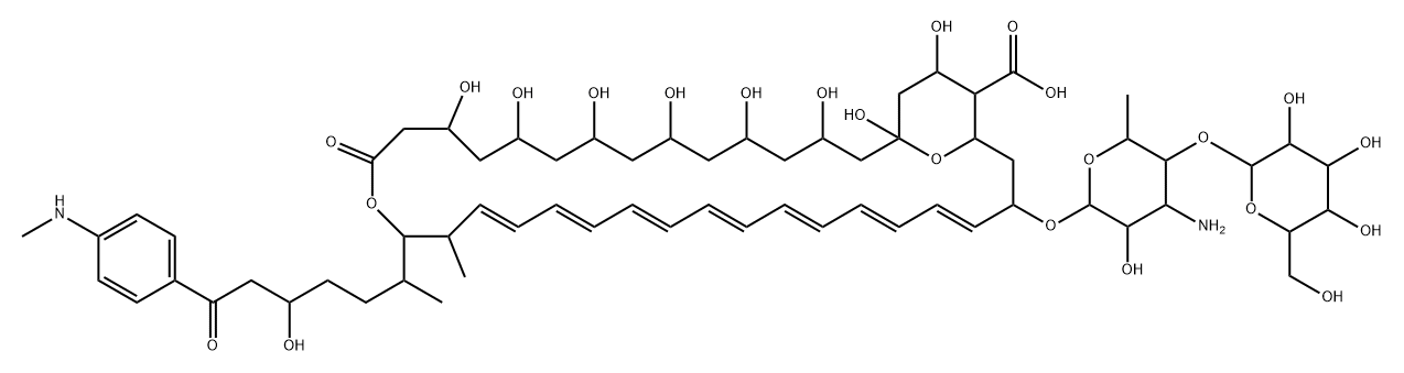 Candicidin D, 40-demethyl-3,7-dideoxo-3,5,7-trihydroxy-4'-O-β-D-mannopyranosyl-N47-methyl-, cyclic 15,19-hemiacetal (9CI) Structure