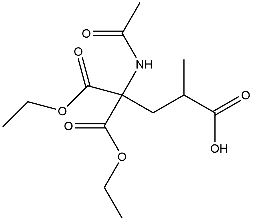 1,1,3-Butanetricarboxylic acid, 1-(acetylamino)-, 1,1-diethyl ester 구조식 이미지