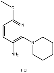 3-Pyridinamine, 6-methoxy-2-(1-piperidinyl)-, hydrochloride (1:2) Structure