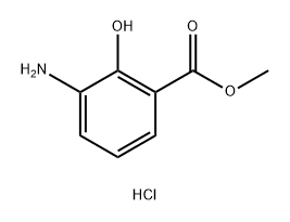 Benzoic acid, 3-amino-2-hydroxy-, methyl ester, hydrochloride (1:1) 구조식 이미지