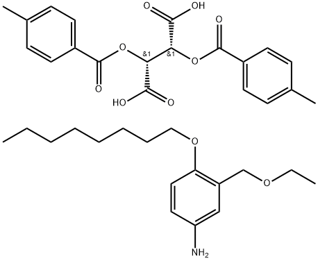 Tartaric acid, di-p-toluate, compd. with α-ethoxy-4-(octyloxy)-m-toluidine (1:1) (8CI) Structure