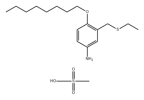 Benzenamine, 3-[(ethylthio)methyl]-4-(octyloxy)-, methanesulfonate (1:1) 구조식 이미지