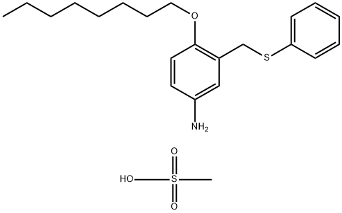 Benzenamine, 4-(octyloxy)-3-[(phenylthio)methyl]-, methanesulfonate (1:1) 구조식 이미지