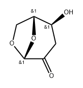 .beta.-D-erythro-Hexopyranos-2-ulose, 1,6-anhydro-3-deoxy- Structure