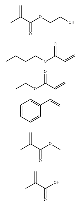 2-프로펜산,2-메틸-,부틸2-프로페노에이트,에테닐벤젠,에틸2-프로페노에이트,2-히드록시에틸2-메틸-2-프로페노에이트및메틸2-메틸-2-프로페노에이트와의중합체 구조식 이미지