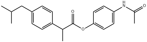 Benzeneacetic acid, α-methyl-4-(2-methylpropyl)-, 4-(acetylamino)phenyl ester Structure