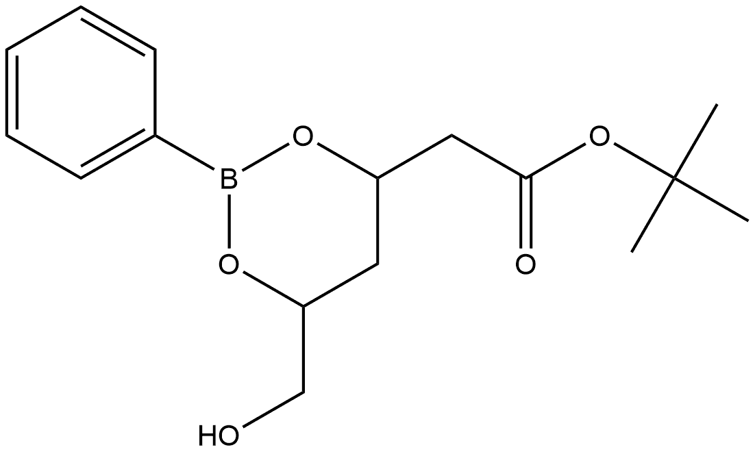 Hexonic acid, 2,4-dideoxy-, 1,1-dimethylethyl ester, cyclic 3,5-(phenylboronate) (9CI) Structure