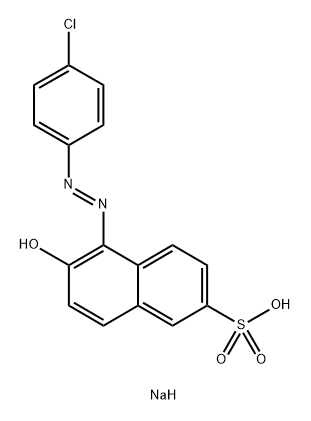 2-Naphthalenesulfonic acid, 5-[2-(4-chlorophenyl)diazenyl]-6-hydroxy-, sodium salt (1:1) 구조식 이미지