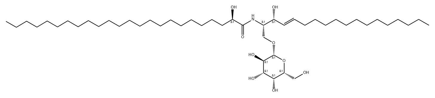 (2S)-N-[(1S,2R,3E)-1-[(β-D-Galactopyranosyloxy)methyl]-2-hydroxy-3-heptadecenyl]-2-hydroxytetracosanamide 구조식 이미지