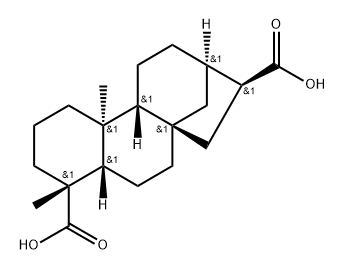 Kaurane-17,18-dioic acid, (4α)- Structure