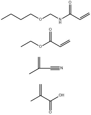 2-Propenoic acid, 2-methyl-, polymer with N-(butoxymethyl)-2-propenamide, ethyl 2-propenoate and 2-methyl-2-propenenitrile Structure