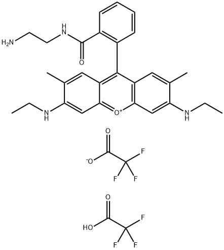 RhodaMine6G에틸렌디아민아미드비스(트리플루오로아세트산) 구조식 이미지