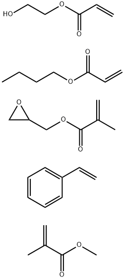 2-Propenoic acid, 2-methyl-, methyl ester, polymer with butyl 2-propenoate, ethenylbenzene, 2-hydroxyethyl 2-propenoate and oxiranylmethyl 2-methyl-2-propenoate Structure