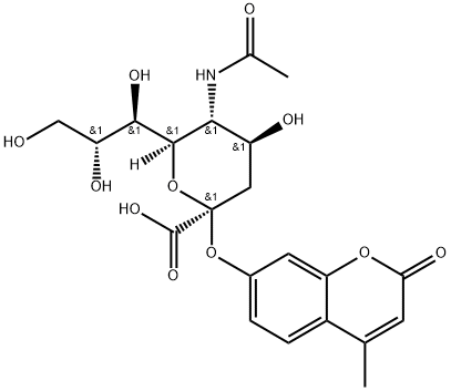 2'-(4-메틸움벨리페릴)-알파-DN-아세틸뉴라민산 구조식 이미지