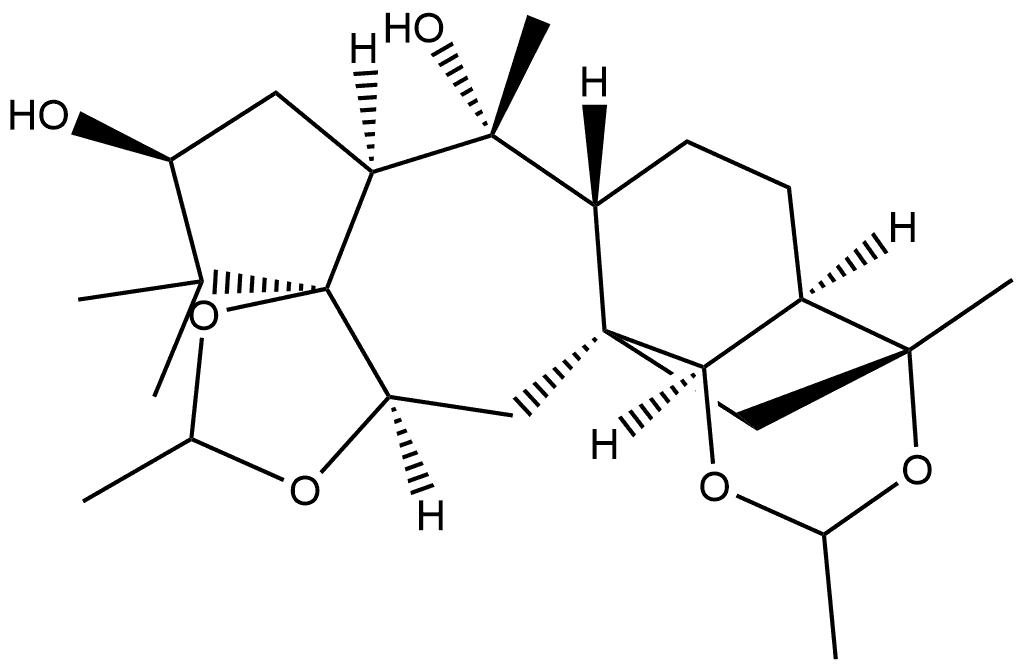 Grayanotoxane-3,5,6,10,14,16-hexol, cyclic 5,6:14,16-bis(ethylidene acetal), (3β,6β,14R)- (9CI) Structure