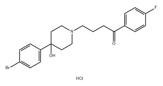 1-Butanone, 4-[4-(4-bromophenyl)-4-hydroxy-1-piperidinyl]-1-(4-fluorophenyl)-, hydrochloride (1:1) Structure