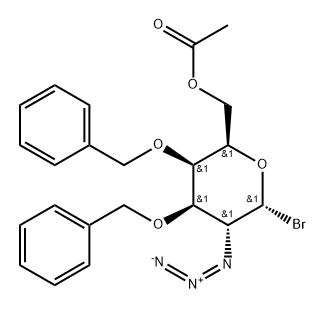 2-Azido-2-deoxy-3-O,4-O-dibenzyl-6-O-acetyl-α-D-galactopyranosyl bromide Structure