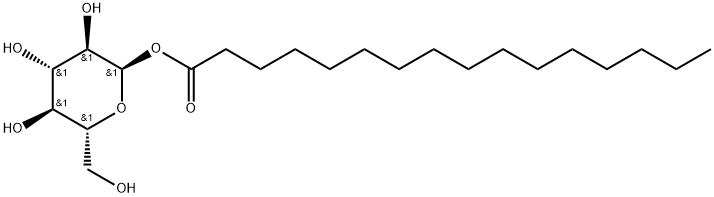 α-D-Glucopyranose, 1-hexadecanoate 구조식 이미지