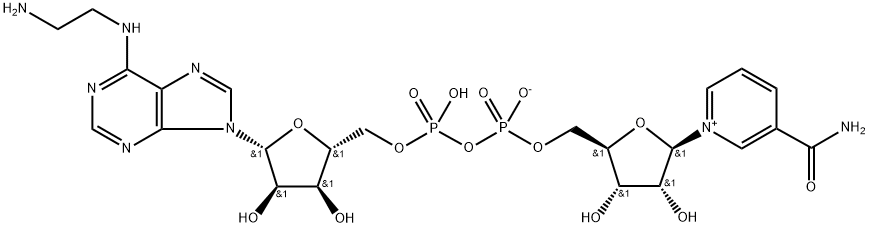 Adenosine 5'-(trihydrogen diphosphate), N-(2-aminoethyl)-, P'→5'-ester with 3-(aminocarbonyl)-1-β-D-ribofuranosylpyridinium, inner salt Structure