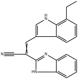 1H-Benzimidazole-2-acetonitrile,alpha-[(7-ethyl-1H-indol-3-yl)methylene]-(9CI) Structure