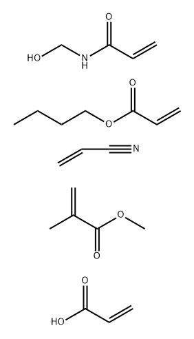 2-Propenoic acid, 2-methyl-,methyl ester,polymer with butyl 2-propenoate, N-(hydroxymethyl)-2-propenamide, 2-propenamide, 2-propenenitrile and 2-propenoic acid Structure