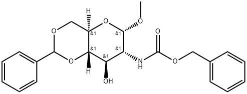 Methyl-2-deoxy-2-[[(phenylmethoxy)carbonyl]amino]-4,6-O-(phenylmethylene)-alpha-D-glucopyranoside 구조식 이미지