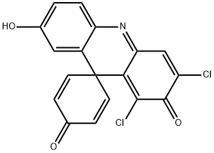 1,3-dichloro-7-hydroxy-2H-spiro[acridine-9,1'-cyclohexane]-2',5'-diene-2,4'-dione Structure