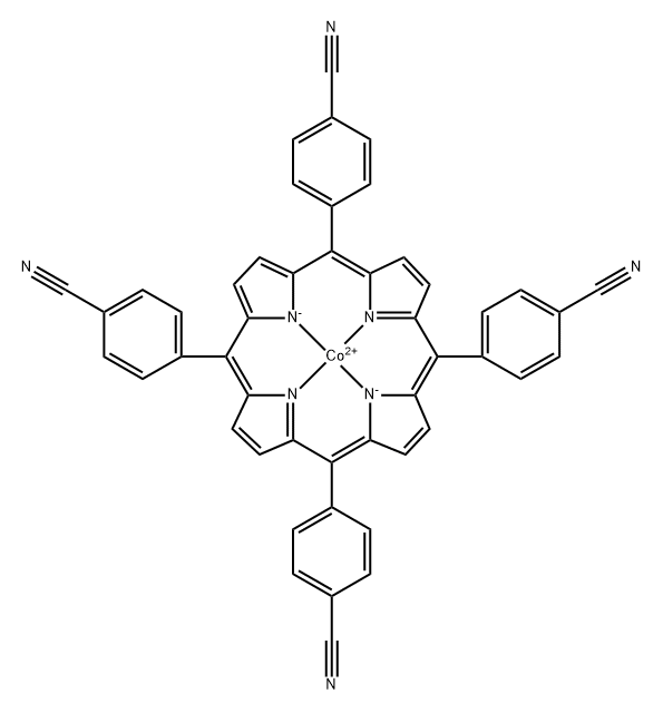 Cobalt, [[4,4',4'',4'''-(21H,23H-porphine-5,10,15,20-tetrayl-κN21,κN22,κN23,κN24)tetrakis[benzonitrilato]](2-)]-, (SP-4-1)- Structure