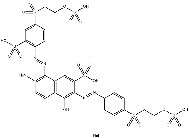 2-Naphthalenesulfonic acid, 7-amino-4-hydroxy-3-[2-[4-[[2-(sulfooxy)ethyl]sulfonyl]phenyl]diazenyl]-8-[2-[2-sulfo-4-[[2-(sulfooxy)ethyl]sulfonyl]phenyl]diazenyl]-, sodium salt (1:4) Structure