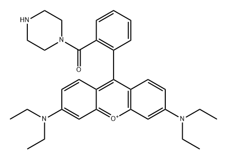 Tetraethyl rhodamine piperazamide Structure