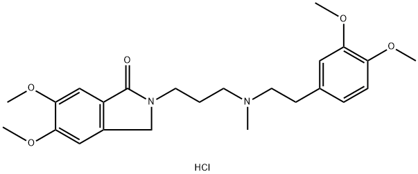 1H-Isoindol-1-one, 2-[3-[[2-(3,4-dimethoxyphenyl)ethyl]methylamino]propyl]-2,3-dihydro-5,6-dimethoxy-, hydrochloride (1:1) Structure