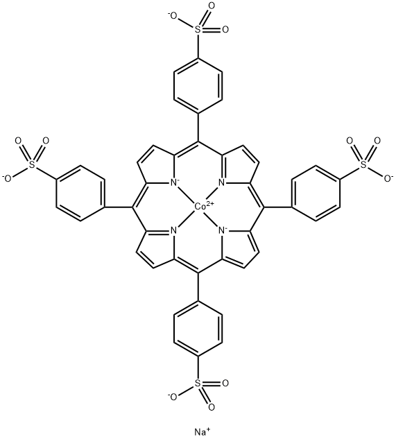 Cobaltate(4-), [[4,4',4'',4'''-(21H,23H-porphine-5,10,15,20-tetrayl-κN21,κN22,κN23,κN24)tetrakis[benzenesulfonato]](6-)]-, sodium (1:4), (SP-4-1)- Structure