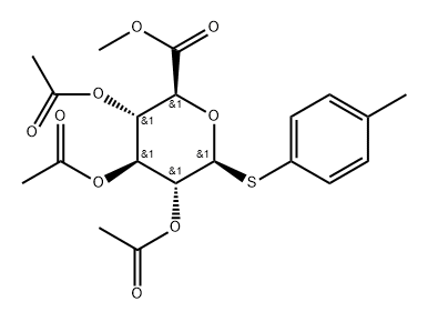 Tolyl 2,3,4-tri-O-acetyl-1-thio-beta-D-glucuronic acid methyl ester, Thiocresyl 2,3,4-tri-O-acetyl-beta-D-glucuronic acid methyl ester Structure