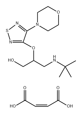 (2RS)-3-[(1,1-Dimethylethyl)amino]-2-[[4-(morpholin-4-yl)-1,2,5-thiadiazol-3-yl]oxy]propan-1-ol Maleate Salt Structure