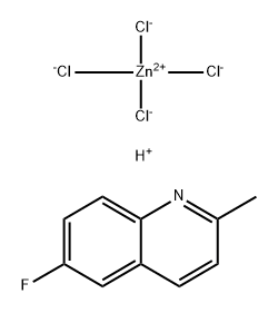 dihydrogen tetrachlorozincate(2-), compound with 6-fluoro-2-methylquinoline (1:2) 구조식 이미지