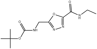 5-(Ethylamino)carbonyl-1,3,4-oxadiazol-2-ylmethyl-carbamic acid 1,1-dimethylethyl ester Structure