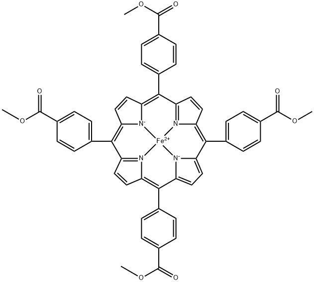 Iron, [[1,1',1'',1'''-tetramethyl 4,4',4'',4'''-(21H,23H-porphine-5,10,15,20-tetrayl-κN21,κN22,κN23,κN24)tetrakis[benzoato]](2-)]-, (SP-4-1)- Structure